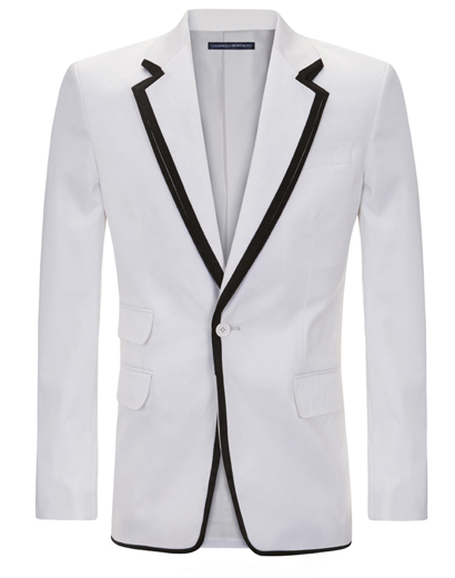 White Jacket with Black Satin trim