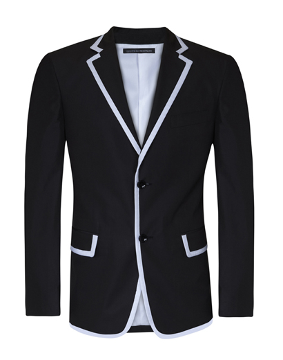 Lightweight Soft Black Jacket with White Piping