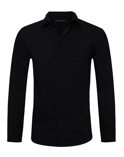 Black Cotton Dress Shirt