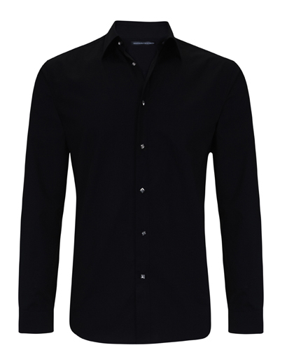 Black Cotton Dress Shirt