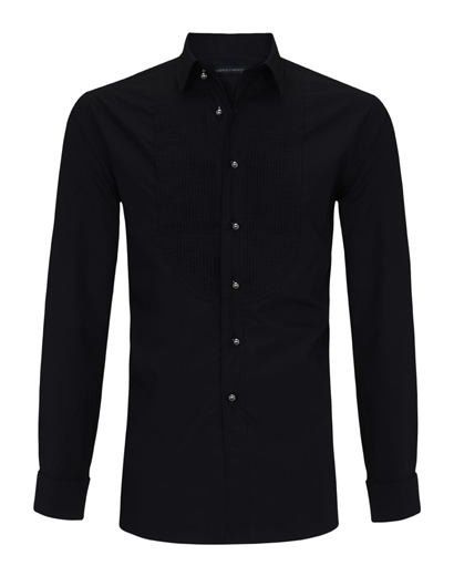 Black Cotton Dress Shirt