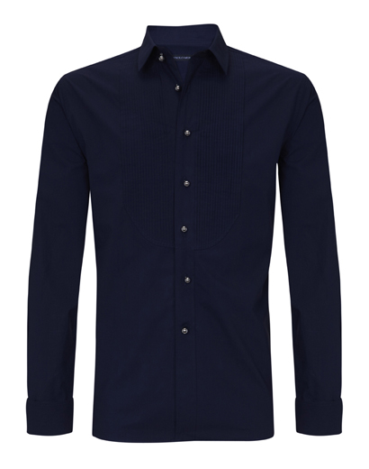 Navy Cotton Dress Shirt
