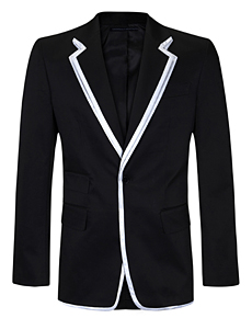 Black Jacket with White Satin Trim