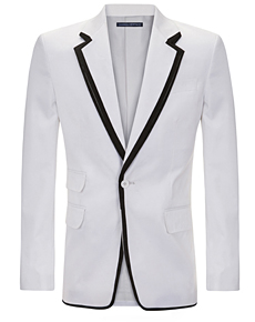White Jacket with Black Satin trim