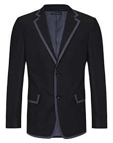 Lightweight Soft Black Jacket with Grey Piping
