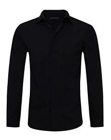 Black Cotton Dress Shirt