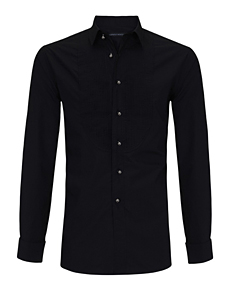 Black Cotton Dress Shirt