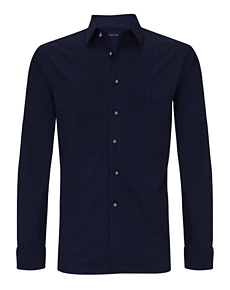 Navy Cotton Dress Shirt
