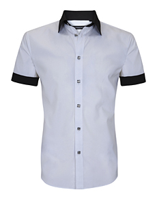 White Cotton Short Sleeve Shirt