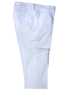 White Slim Fit Cotton Jeans